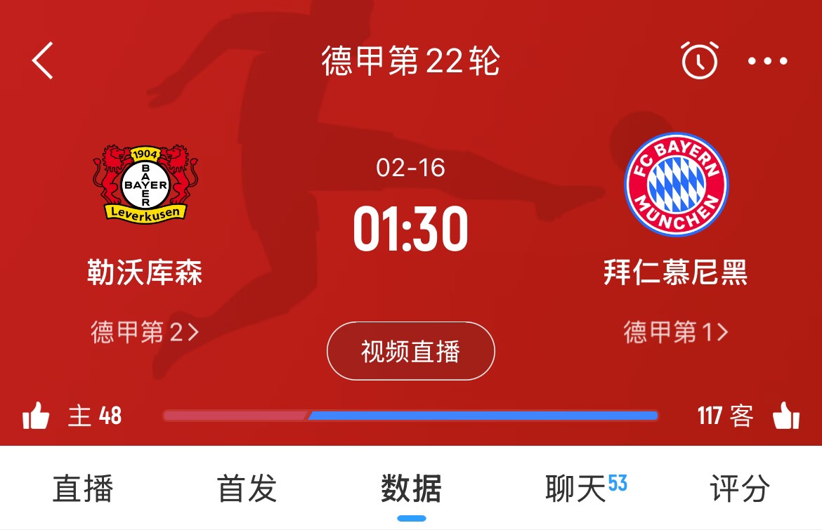  下輪決定冠軍？拜仁下場(chǎng)德甲將客戰勒沃庫森，若取勝將11分領(lǐng)跑