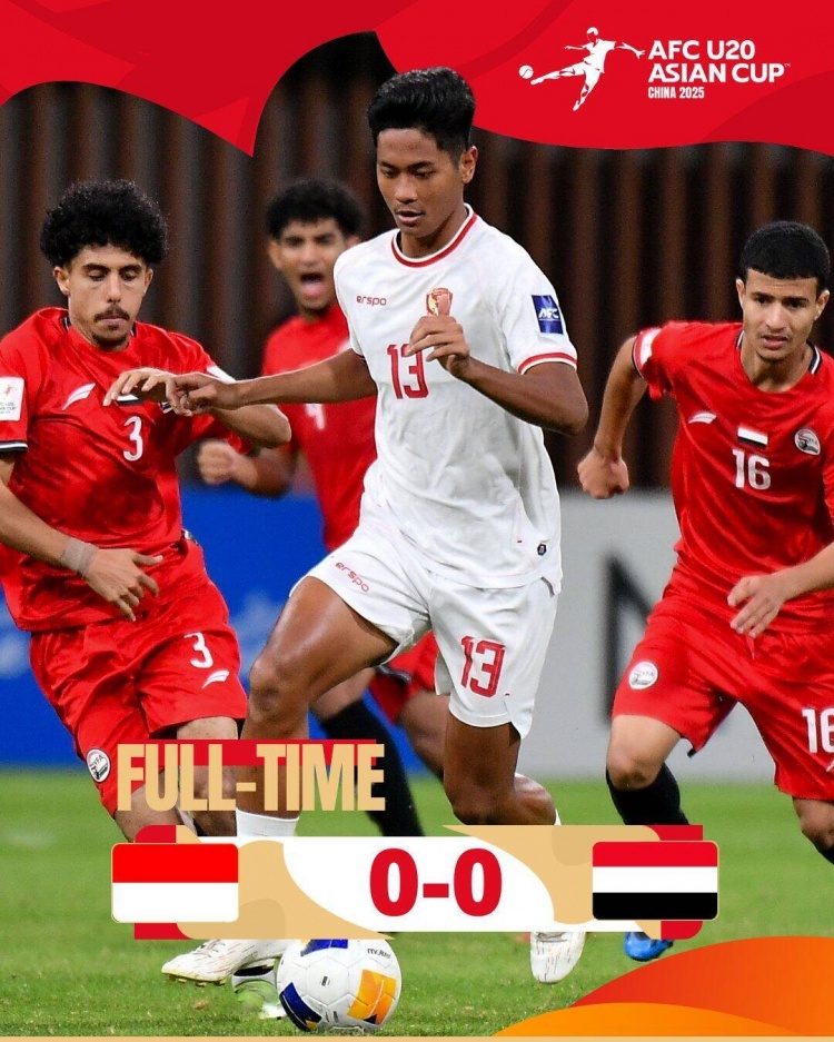  U20亞洲杯：印尼0-0戰平也門(mén)，兩隊分列C組第三、第四