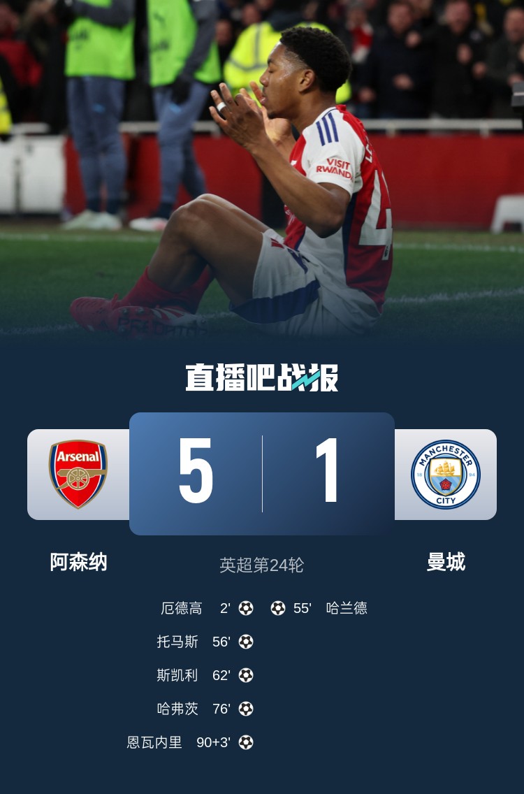  硬氣槍手無(wú)畏強敵！阿森納本賽季5-1碾壓曼城，3-0完勝皇馬